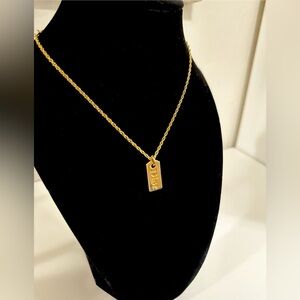 ❌DIOR Gold Logo Plate Pendant Necklace | adjustable❌